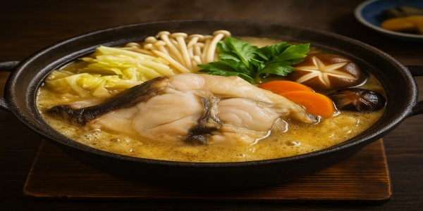 茨城の冬の味覚「あんこう鍋」、味噌仕立てのスープと具材