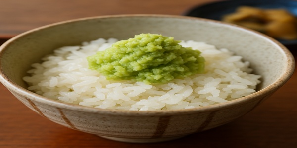 炊きたてご飯に生わさびをのせた修善寺名物わさび丼