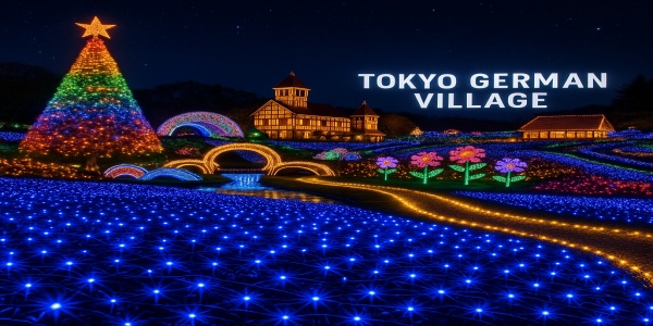 東京ドイツ村の夜を彩るイルミネーション