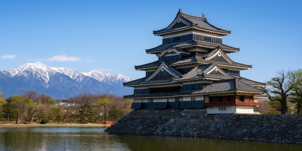 長野県・松本城と北アルプスを背景にした絶景